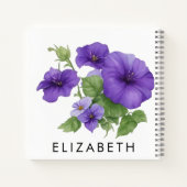 モーニンググローリー誕生月花カスタムの彼女のための花 ノートブック (裏面)