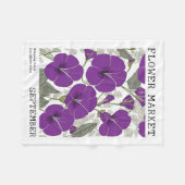 モーニンググローリー9月誕生フラワーマーケットフローラ フリースブランケット (正面(横))