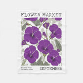 モーニンググローリー9月誕生フラワーマーケットフローラ フリースブランケット (正面)