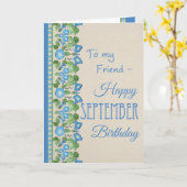 モーニンググローリー9月誕生日カードfor Friend カード (黄色い花)