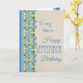 モーニンググローリー9月誕生日カードfor Niece カード (黄色い花)