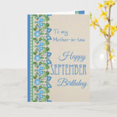モーニンググローリー9月誕生日：姑 カード (黄色い花)