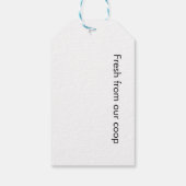 モーニンググローリー：水彩画のニワトリ, オーダーメイド ギフトタグ (裏面)