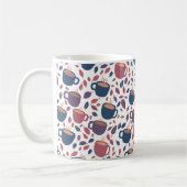 モーニングコーヒーかわいいカラフルカップパターンパープル コーヒーマグカップ (左)