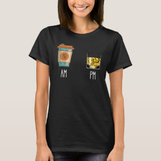 モーニングコーヒーウイスキー夕べラテAM W Tシャツ