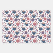 モーニングコーヒーキュートカラフルパステルギフトセット ラッピングペーパーシート (正面)