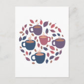 モーニングコーヒーキュートパステルカラフルカスタム ポストカード (正面)