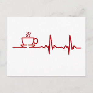 モーニングコーヒーハートビートEKG ポストカード