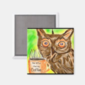 モーニングコーヒーフクロウ マグネット (正面/裏面)