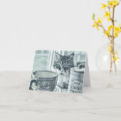 モーニングコーヒー – すべての目的のノートカード カード (黄色い花)