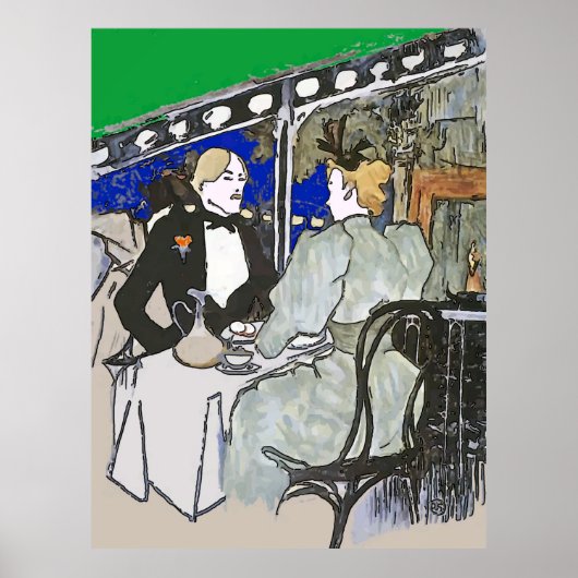 モーニングコーヒー、追加文字、プリント ポスター (正面)