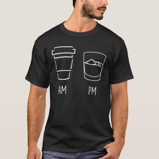 モーニングコーヒーAMウイスキーPMイン夕べ機器 Tシャツ (正面)