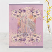 モーニングサンに輝く天使 by レニー・ラヴォー カード (黄色い花)