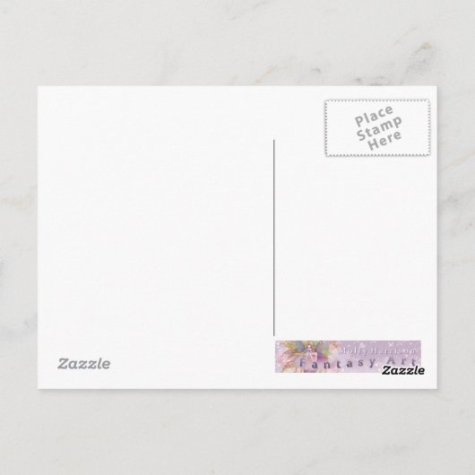 モーニングサンシャインフラワーフェアリーアートファンタジー ポストカード (裏面)