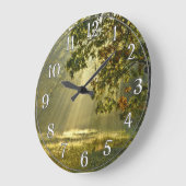 モーニングサンビーム付きオークツリー ラージ壁時計 (傾斜)
