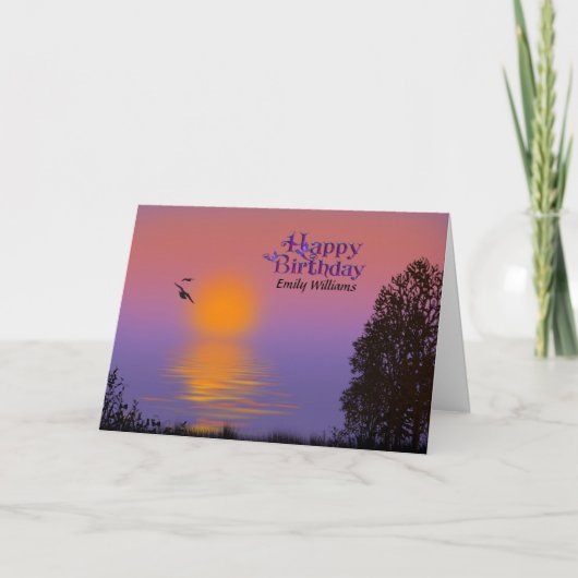 モーニングサンライズ誕生日（名前） カード (正面)