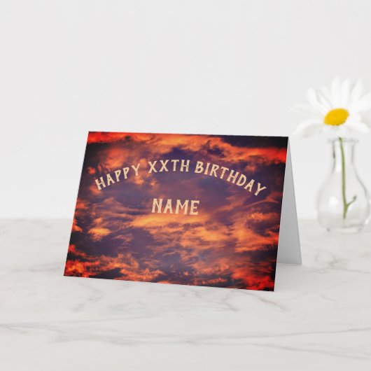 モーニングスカイパーソナライズされた誕生日 カード (小さな植物)