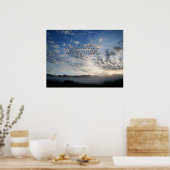 モーニングスカイ&ミストイザヤ41:10プリント ポスター (キッチン)