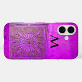モーニングスターパープルブラックモノグラム Case-Mate iPhoneケース (裏面 (横))
