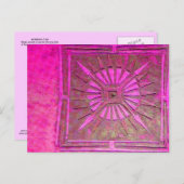 モーニングスターピンク，明るい赤紫色ブラック，モノグラム ポストカード (正面/裏面)