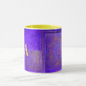 モーニングスターポーニーパープルブルーイエローモノグラム マグカップ (中央)