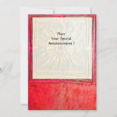 モーニングスターモノグラム、アンティーク鮮やかな赤 案内状 (裏面)