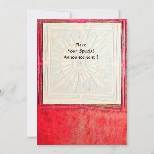 モーニングスターモノグラム、アンティーク鮮やかな赤 案内状 (裏面)