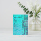 モーニングスター2 、モノグラム、ティール（緑がかった色）、ブルーグリーン、ターカーゼ 名刺 (スタンド正面)