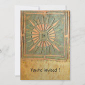 モーニングスター , アンティークな黄色と緑と白 招待状 (正面)