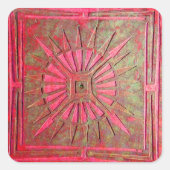 モーニングスター,アンティーク赤,緑 スクエアシール (正面)