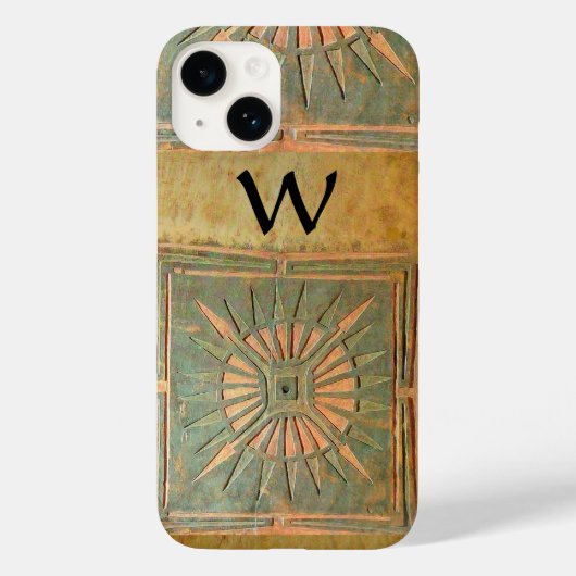 モーニングスター、イエロー、ブラウン、ブラックモノグラム Case-Mate iPhoneケース (裏面)