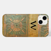 モーニングスター、イエロー、ブラウン、ブラックモノグラム Case-Mate iPhoneケース (裏面 (横))