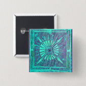 モーニングスター,ターカーズブルーグリーン,ティール(緑がかった色) 缶バッジ (正面&裏面)