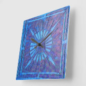 モーニングスター、パープルブルー スクエア壁時計 (傾斜)