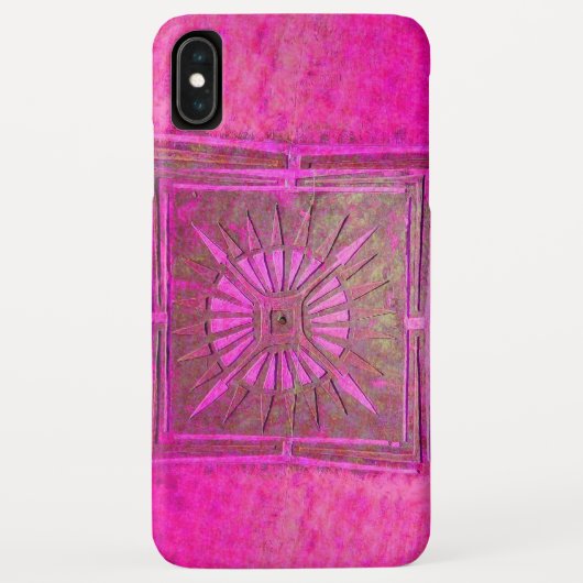 モーニングスター、ピンク、ブラック、明るい赤紫色モノグラム Case-Mate iPhoneケース (裏面)