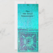 モーニングスター、ライトブルーティール（緑がかった色）、白 招待状 (裏面)