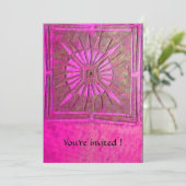 モーニングスター、明るいピンク、紫の白 招待状 (スタンド正面)