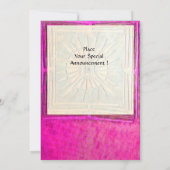 モーニングスター、明るいピンク、紫の白 招待状 (裏面)