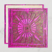 モーニングスター、明るいピンク、紫の白 案内状 (正面/裏面)