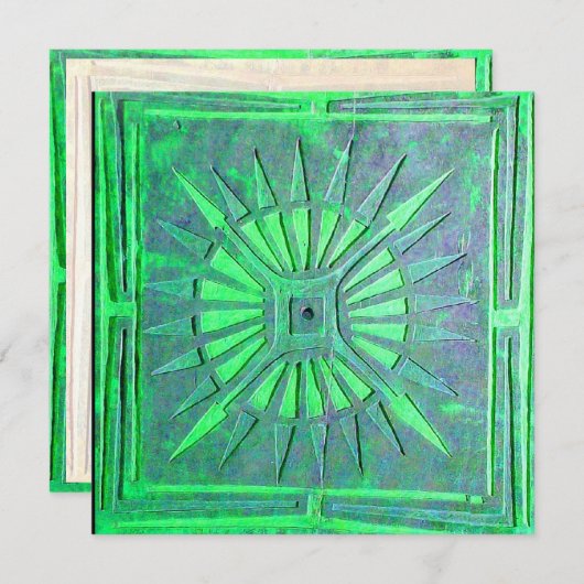 モーニングスター、明るい緑の白 案内状 (正面/裏面)