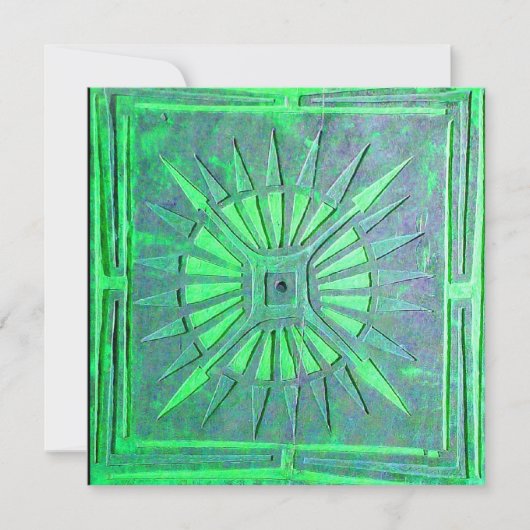 モーニングスター、明るい緑の白 案内状 (正面)