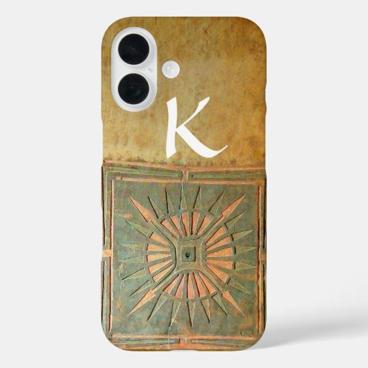 モーニングスター、黄、茶、白モノグラム Case-Mate iPhoneケース (裏面)