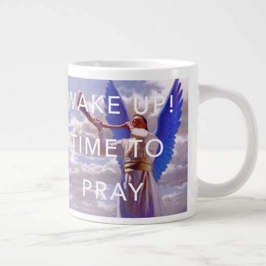 モーニングタイムをモーニングタイムに変更して祈る ジャンボコーヒーマグカップ (右)