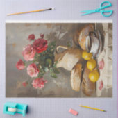 モーニングティーとバラデコペティッシュペーパー 薄葉紙 (クラフト)