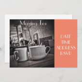 モーニングティーカフェパーティー 招待状 (正面/裏面)