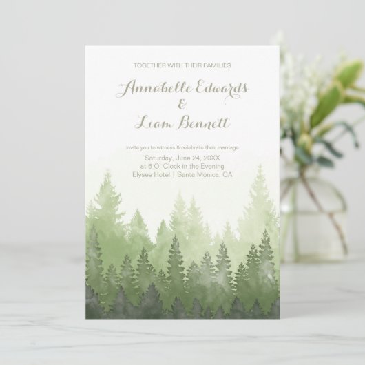 モーニングデューインザウッズ結婚式招待状 招待状 (スタンド正面)
