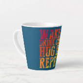 モーニングドリンクコーヒーハグ犬の繰り返し動物ペット カフェラテマグ (左アングル)