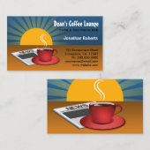 モーニングニュースサンライズブルーブラウンコーヒーショップカフェ 名刺 (正面/裏面)
