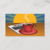 モーニングニュースサンライズブルーブラウンコーヒーショップカフェ 名刺 (裏面)