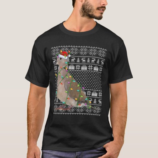 モーニングハト鳥好きサンタ醜いモーニングハト Tシャツ (正面)